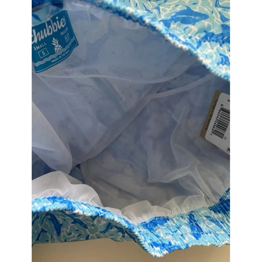 Chubbies Classic Swim Trunks Size S The Shark Sides Mesh Lined Pockets New